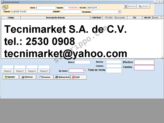 Programa para Punto de Venta con Ticket