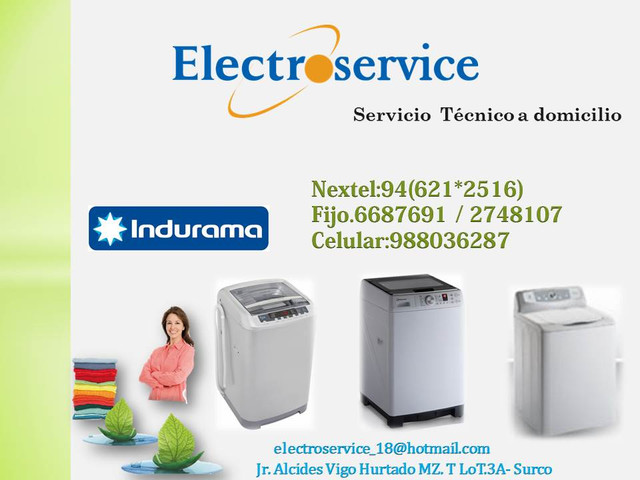 INDURAMA SERVICIO TECNICO DE lavadoras REPARACION MANTENIMIENTO en lima