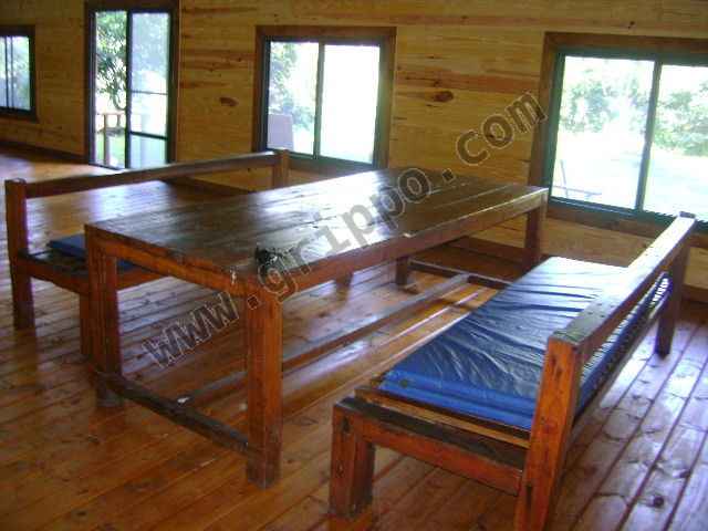 muebles rusticos en madera dura para exterior e interior