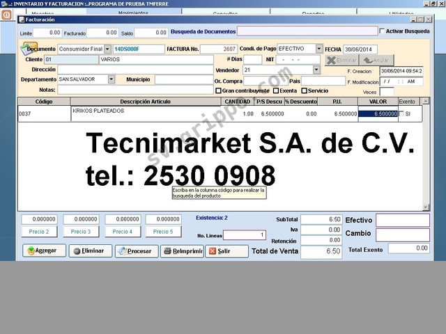 Sistema de inventario para ferreterías