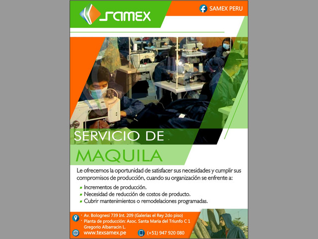 Servicio de maquila - Tacna