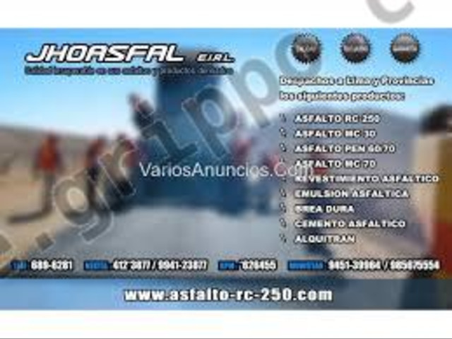 Ventas de asfaltos rc-250 envios nacionales nextel.412*3877