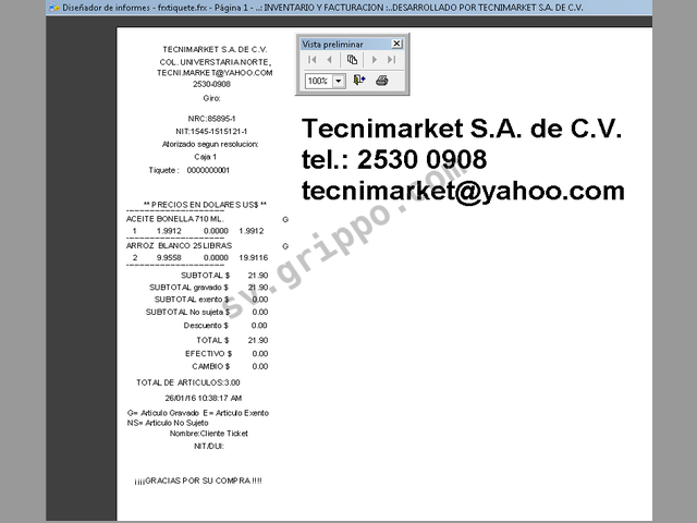 Programa para Punto de Venta con Ticket