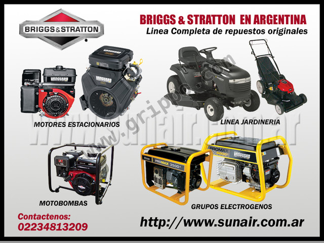 Briggs & Stratton Generadores, Motores, Repuestos, etc. www.sunair.c