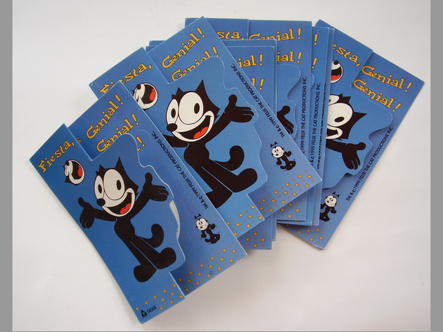 Felix el Gato Set Tarjetas Invitacion Cumpleanos Espanol