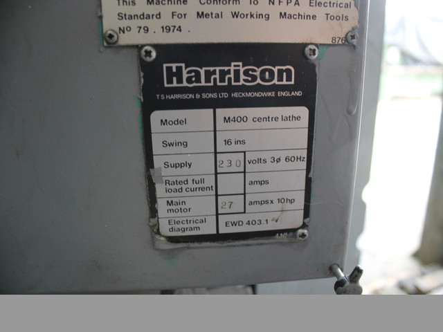 Torno HARRISON 16" X 40" - Usado