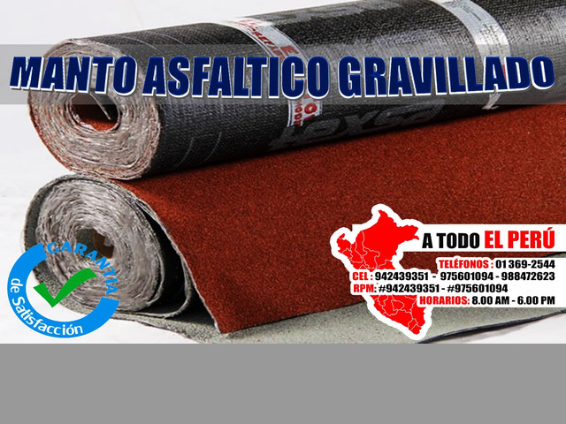 Manto asfaltico gravillado colores rojo y gris en stock #942439351