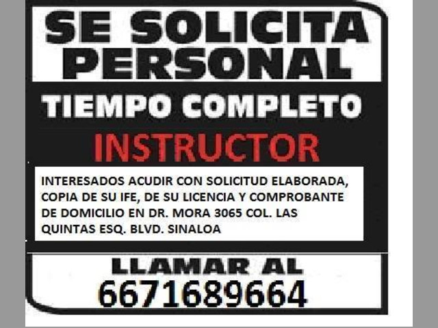 Se solicita instructor