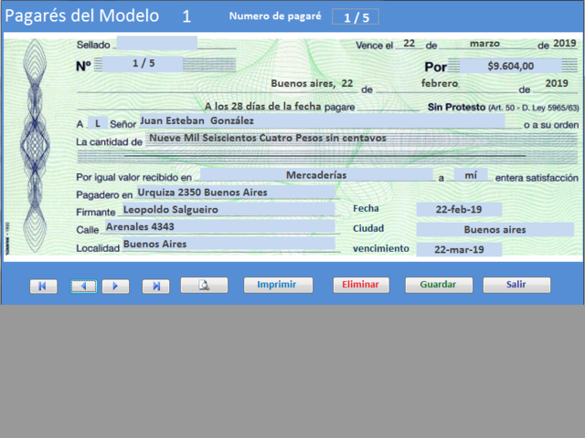 Software para crear y rellenar pagarés