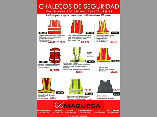 CHALECOS CON REFLECTIVOS