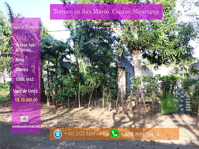 se Vende Terreno en san marcos Carazo-Nicaragua