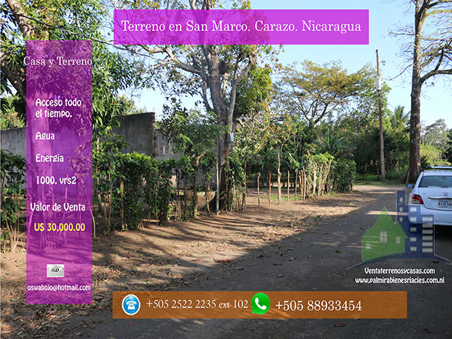 se Vende Terreno en san marcos Carazo-Nicaragua