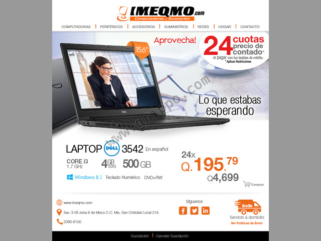 Laptop Dell 3542 Español Core i3