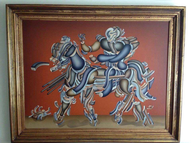 Arnold Belkin Jinete Fondo Rojo Galeria Alberto Misrachi