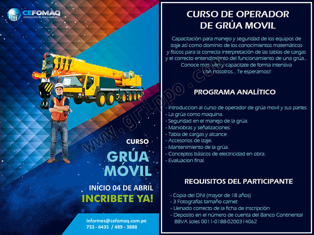 CAPACITACION DE OPERADOR DE GRUA TELESCOPICA