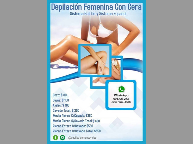 Depilación Femenina Con Cera. Sistema Roll On y Sistema Español
