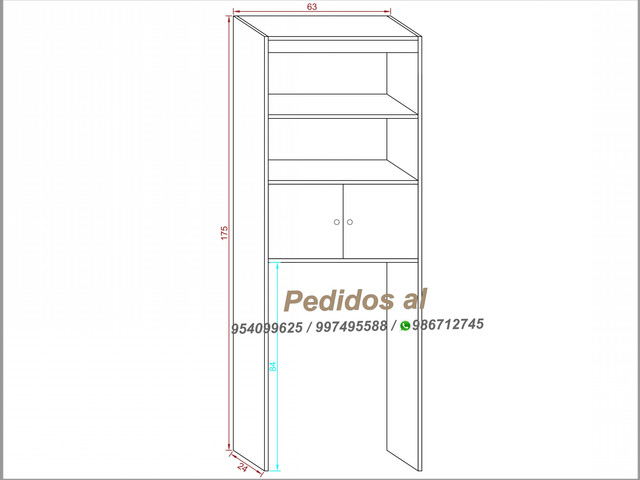 Muebles de melamina para baño (optimizador de baño madrid) s-240 soles