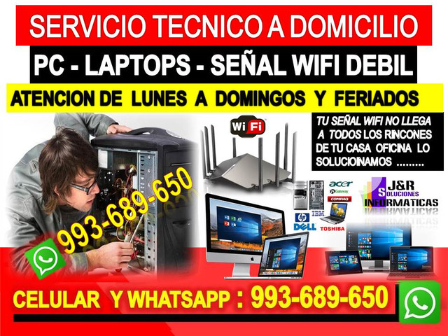 Tecnico de Pcs internet wifi laptops a domicilio