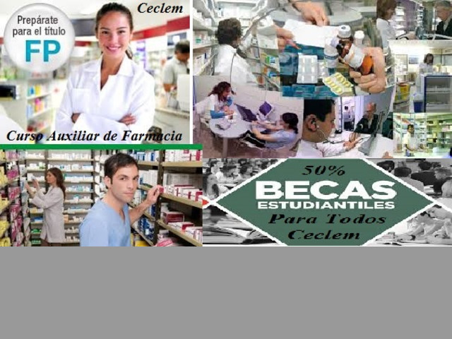 Curso AUXILIAR DE FARMACIA salida laboral Beca 50%
