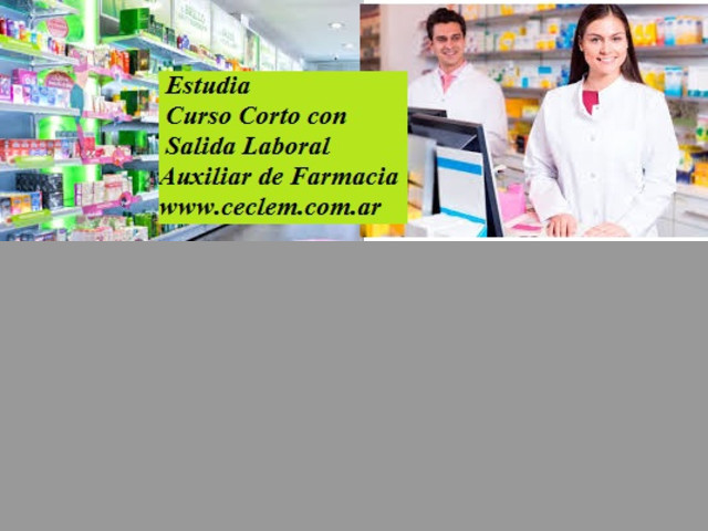 Curso AUXILIAR DE FARMACIA salida laboral Beca 50%