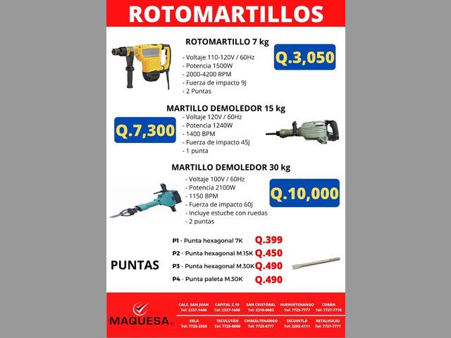 ROTOMARTILLOS EN MAQUESA