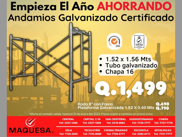 OFERTA ANDAMIOS DE TUBO GALVANIZADO