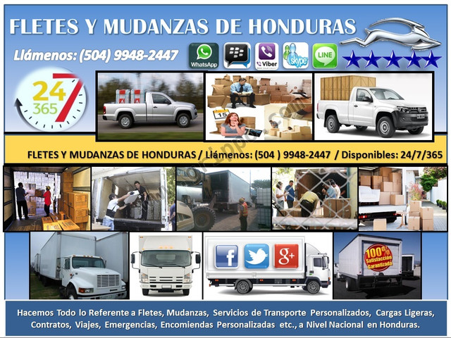 FLETES Y MUDANZAS EN SAN PEDRO SULA 24/7