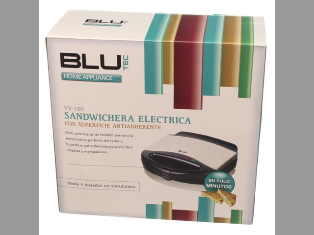 Sandwichera eléctrica Blu Tec. Para 4 tostados. YV-160.