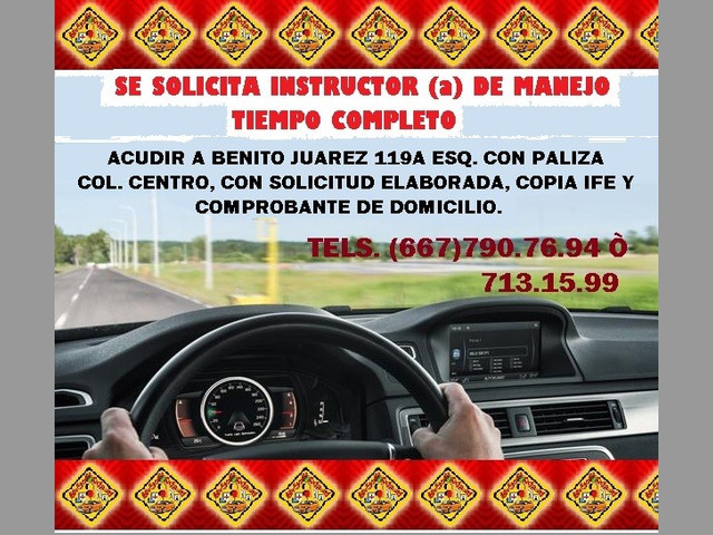 Tenemos trabajo como instructor(a) de manejo para ti!