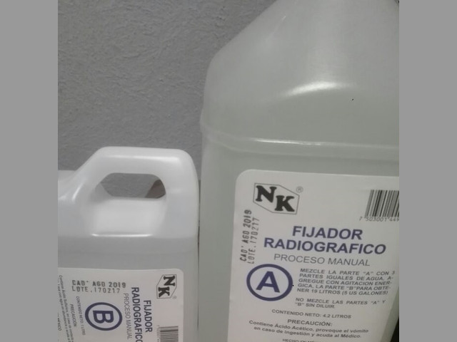 Líquidos para revelado de placas de rayos x
