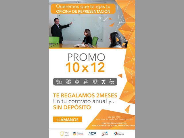 Servicio de Oficinas de Representación $500 al mes mas iva