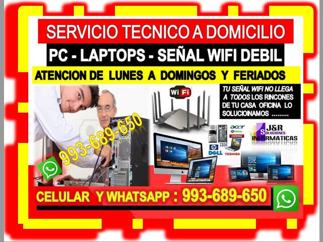 TECNICO DE PC LAPTOPS CONFIGURACION ROUTERS CABLEADOS DE RED