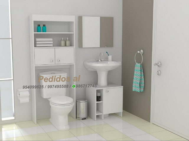 Muebles de melamina para baño (optimizador de baño madrid) s-240 soles