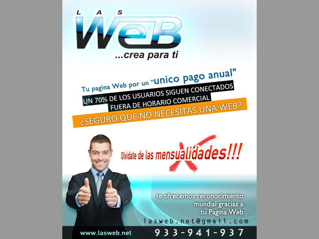 Paginas web HTML5 adaptables desde 300 soles por 1 solo pago anual, Lima