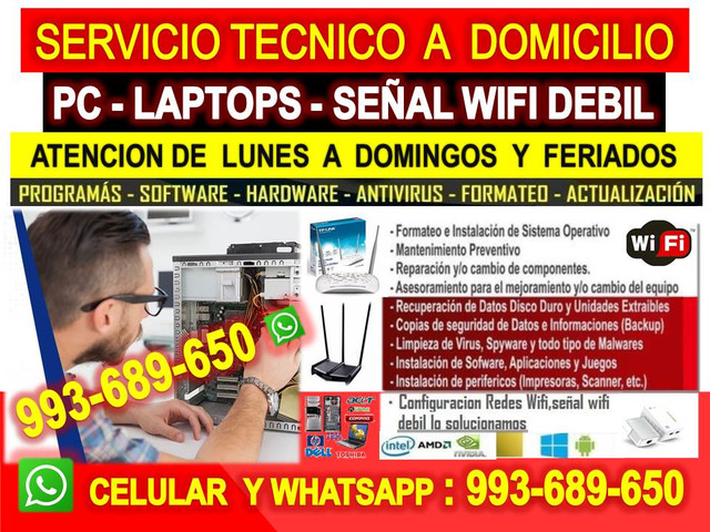 Tecnico de Repetidores wifi Computadoras laptops a domicilio