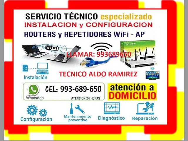 TECNICO DE INTERNET CONFIGURACION ROUTERS CABLEADOS A DOMICILIO