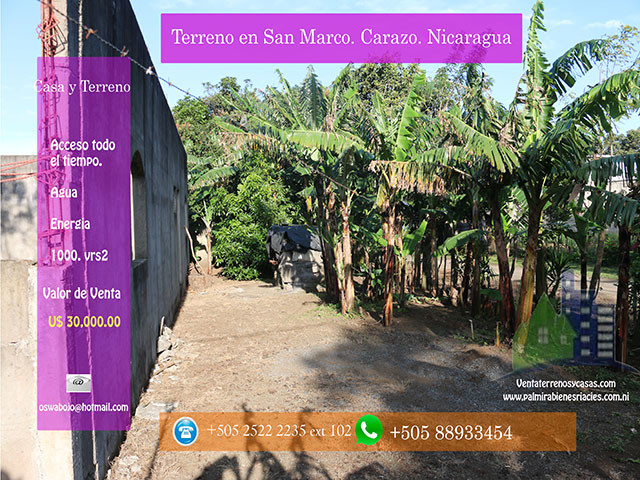 se Vende Terreno en san marcos Carazo-Nicaragua