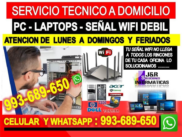 Reparacion de pcs internet wifi laptops formateos cableados