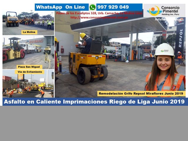 OBRAS ASFALTO EN CALIENTE RIEGO DE LIGA IMPRIMACIONES 2019