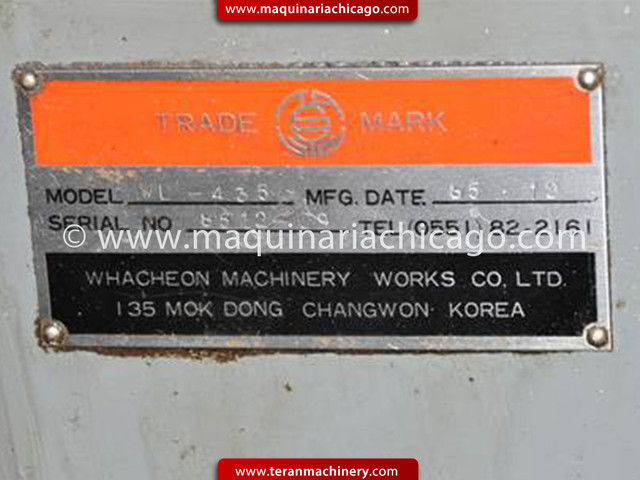 Torno WHACHEON 17" x 57" Usado en venta