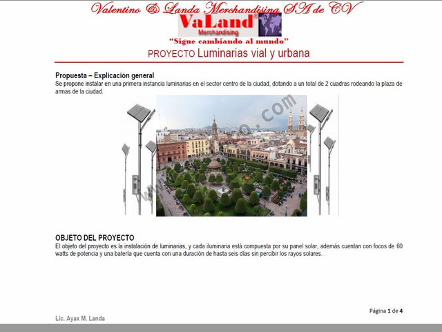 Proyecto luminarias solares