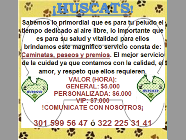 SERVICIO DE PASEADORES CANINOS HUSCATS