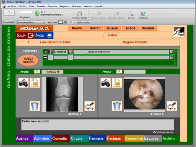 Software o Programa de Gestión Clínica Consultas Médicas @Clinic 9.0.